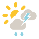 Light rain, thunderstorms likely