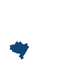 Niebieski kontur regionu dolnoslaskiego.