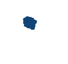 Niebieski kontur regionu kujawsko-pomorskiego.