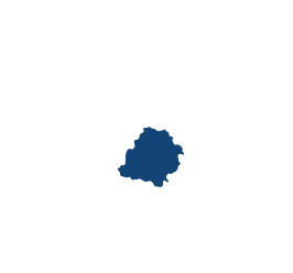 Niebieski kontur regionu łódzkiego.