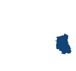 Niebieski kontur regionu lubelskiego.