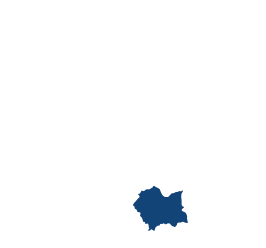 Niebieski kontur regionu małopolskiego.