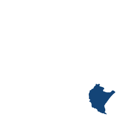 Niebieski kontur regionu podkarpackiego.