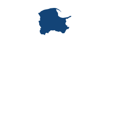 Niebieski kontur regionu pomorskiego.