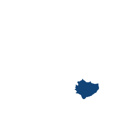 Niebieski kontur regionu świętokrzyskiego.