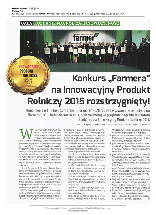 Farmer, grudzień 2015 r.