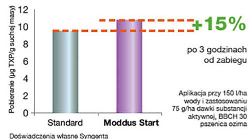 Regulator wzrostu Moddus Start - pobieranie substancji aktywnej przez warstwę woskową i tkanki roślin