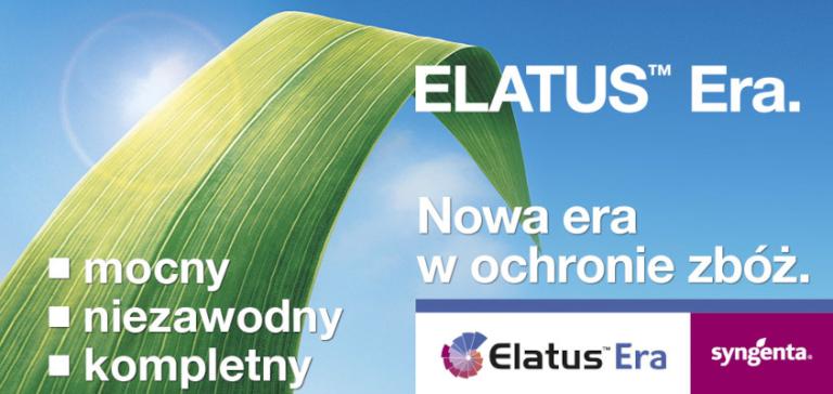 Grafika: zielony łuk i tekst „ELATUS Era. Nowa era w ochronie zbóż.”