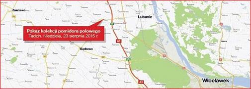 Pokaz kolekcji pomidora polowego - mapa